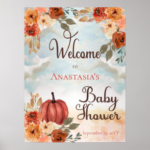 Póster Una pequeña calabaza   Bienvenida a Baby Shower Ch