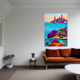 Póster Una pequeña ciudad a orillas del mar   Poster de a