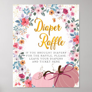 Póster Una pequeña corona de flores de calabaza Diaper Ra