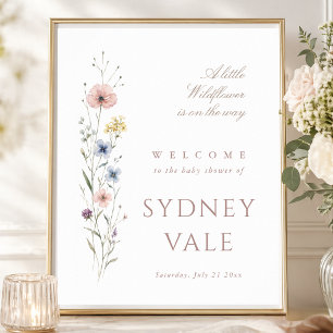 Póster Una pequeña flor silvestre bienvenida a la fiesta