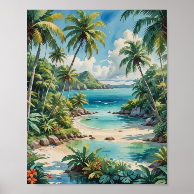 Póster Una pequeña inmersión en la costa (Frente)