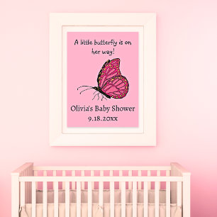 Póster Una pequeña mariposa está en camino de la ducha de