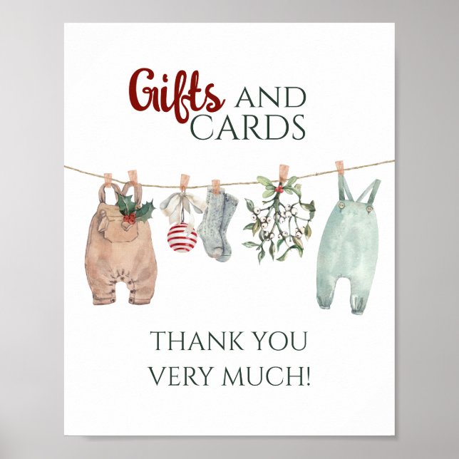 Póster Una pequeña Navidad alegre Ropa Regalos y Tarjetas (Frente)