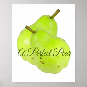 Póster Una pera perfecta jugosa y dulce Blanco BG