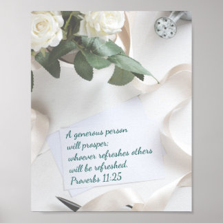 Póster "Una Persona Generosa Prosperará" Proverbios 11:25