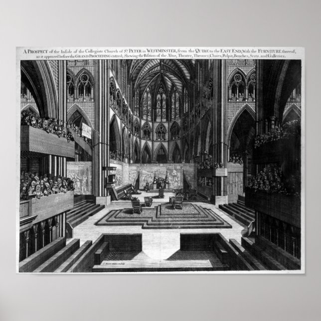 Póster Una perspectiva de la iglesia colegiada interna (Frente)