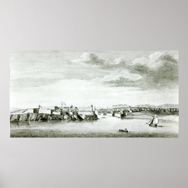 Póster Una perspectiva del Castillo Moro y la ciudad de (Frente)