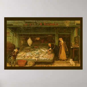 Póster Una pescadería de Frederick Walker