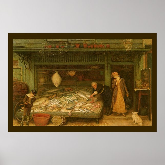 Póster Una pescadería de Frederick Walker (Frente)