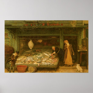 Póster Una pescadería de Frederick Walker