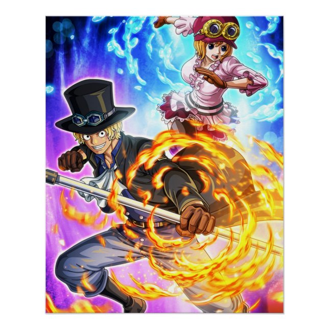 Póster Una pieza , Law , Luffy y Capitán Kid (Anverso)