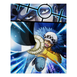 Póster Una pieza , Law , Luffy y Capitán Kid