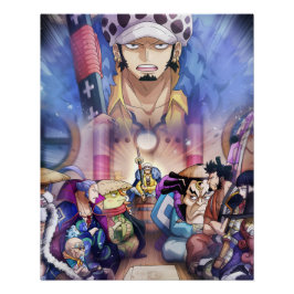 Póster Una pieza , Law , Luffy y el capitán Kid