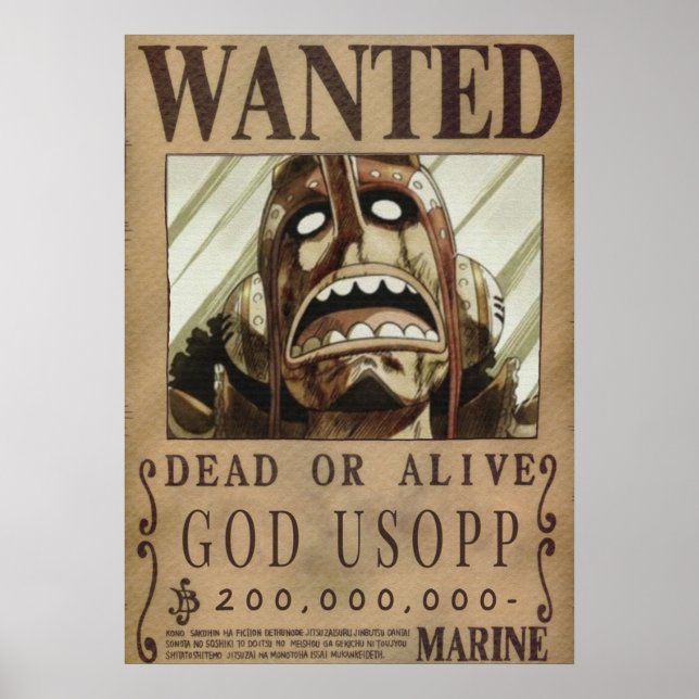 Póster Una Pieza Quería Que Dios Usopp (Frente)