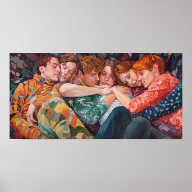 Póster Una pila de cachorros de pijama de pólvora (Frente)