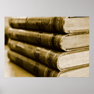 Póster Una pila de libros antiguos