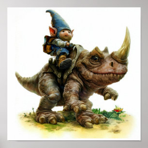 Póster Una pintura acuarela de un intrépido guerrero del