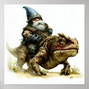 Póster Una pintura acuarela de un intrépido guerrero del