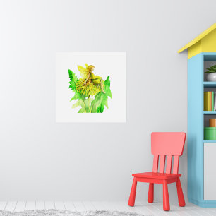 Póster Una pintura al acuarela de un dandelia