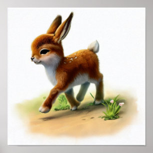 Póster Una pintura de color de agua 3D representada de un