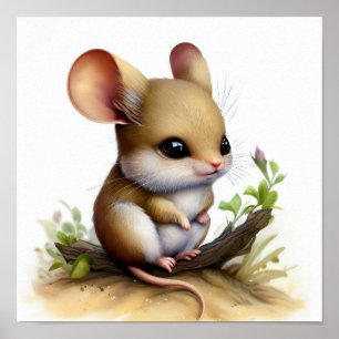 Póster Una pintura digital de un adorable jerbo
