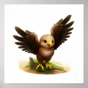 Póster Una pintura digital de un águila imperial joven y 
