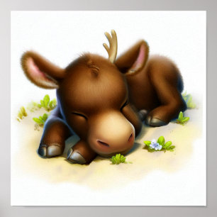 Póster Una pintura digital de un alce mate
