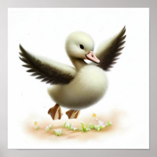 Póster Una pintura digital de un joven cisne chiflado