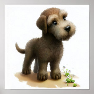 Póster Una pintura digital de un sabio lobo irlandés