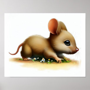 Póster Una pintura digital de una adorable rata canguro