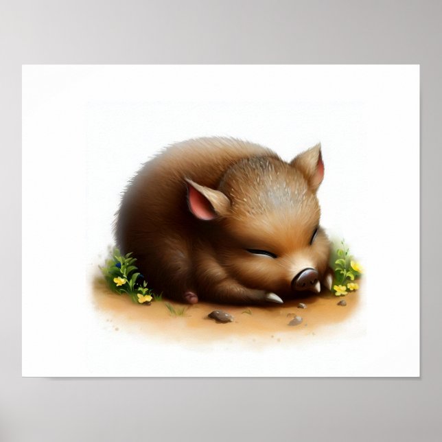 Póster Una pintura digital de una guapa javelina (Frente)