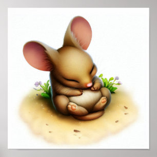 Póster Una pintura digital de una rica rata canguro