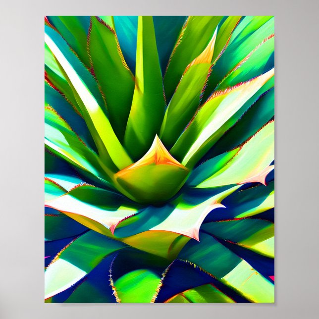 Póster Una planta cercana de Agave (Frente)