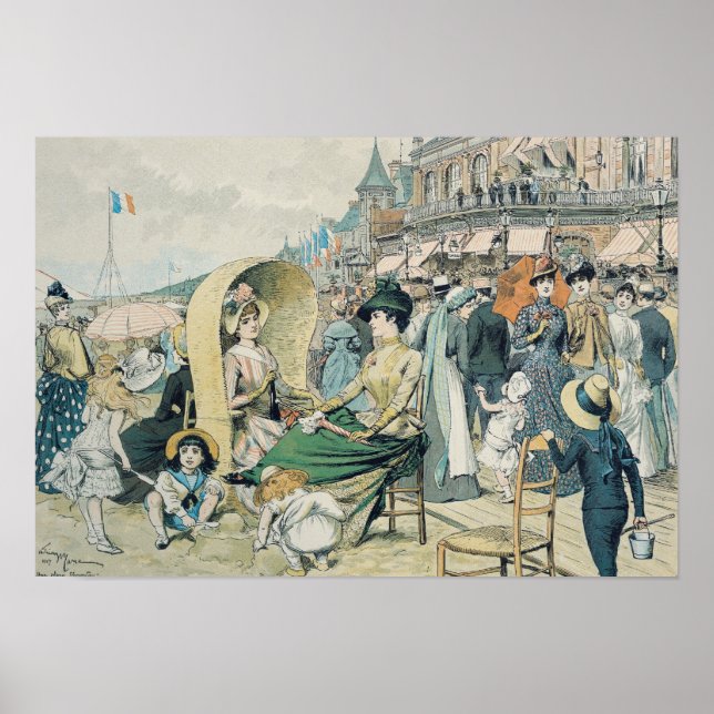 Póster Una Playa Elegante, 1887 (Frente)