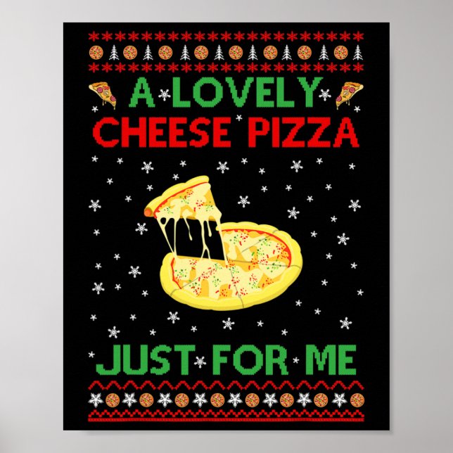Póster Una preciosa pizza de queso sola divertida Kevin X (Frente)