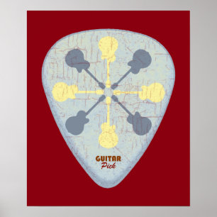 Póster una púa de guitarra