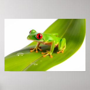 Póster Una rana de ojos rojos