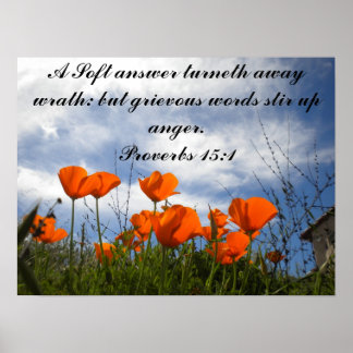 Póster Una respuesta suave desvía la ira...