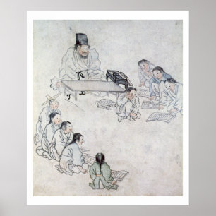 Póster Una sala de clase confuciana (Sodang) (impresión