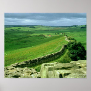 Póster Una sección de la pared de Hadrian, ANUNCIO del