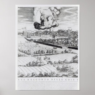 Póster Una sección de un mapa de Milán, 1640