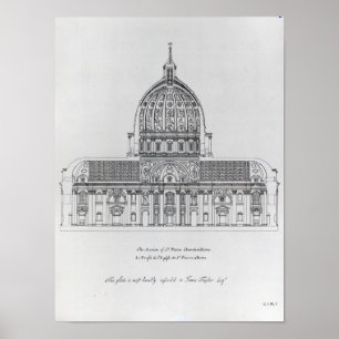 Póster Una sección representativa de San Pedro, Roma