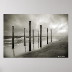 Póster Una sepia entonó el tiro de los viejos postes de