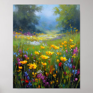 Póster Una sinfonía de floración estival: Flores silvestr