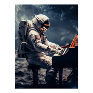 Póster Una sinfonía para las estrellas   Piano astronauta