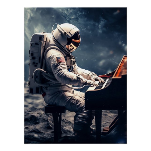 Póster Una sinfonía para las estrellas | Piano astronauta (Anverso)