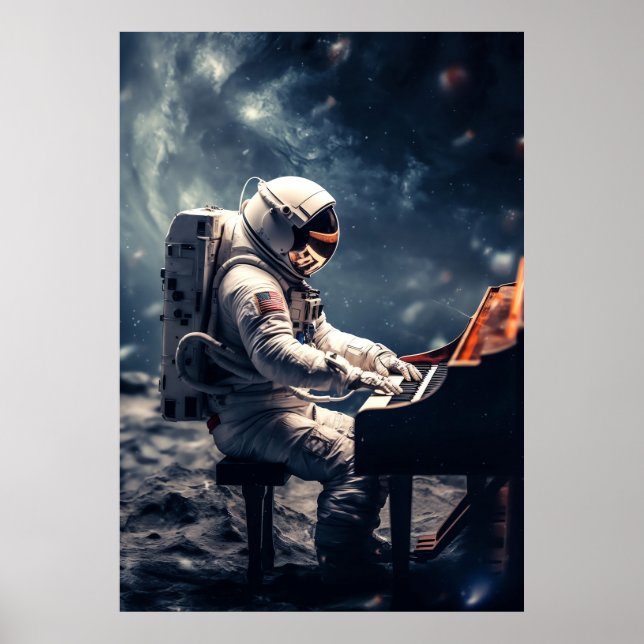 Póster Una sinfonía para las estrellas | Piano astronauta (Frente)