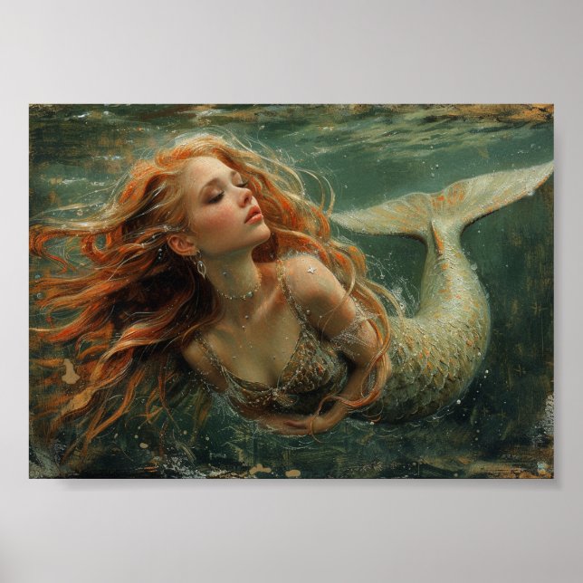 Póster Una sirena bajo el agua (Frente)