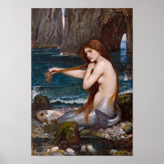 Póster Una sirena de John William Waterhouse 1900 Small (Frente)