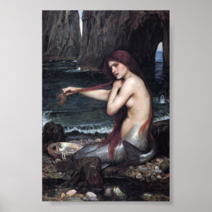 Póster Una Sirena John William Waterhouse Mitológico
